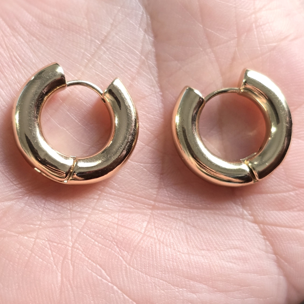 Fashion Jewelry Shiny Gold Hoop Earrings